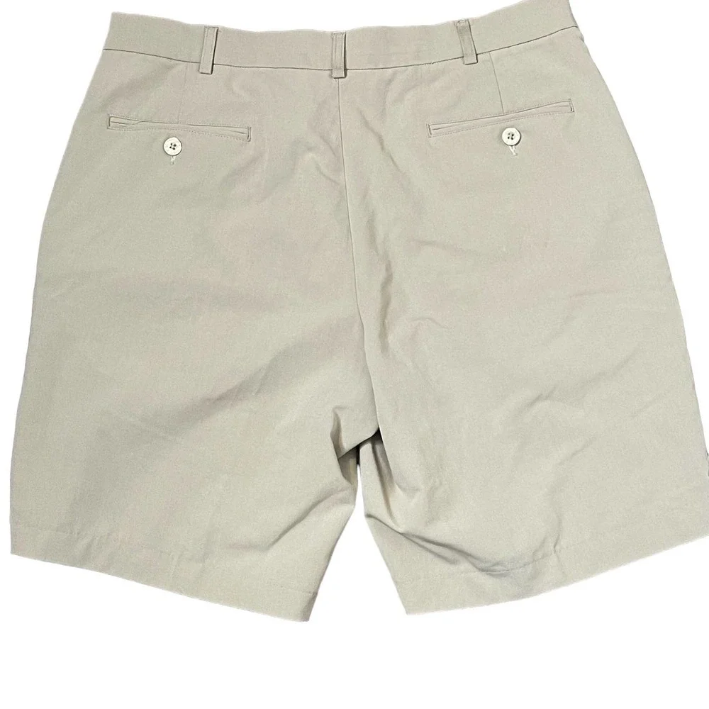 Monterey Club Golf Short Men Size 32 Chino Classic Fairway Beige Hi-Rise Stretch